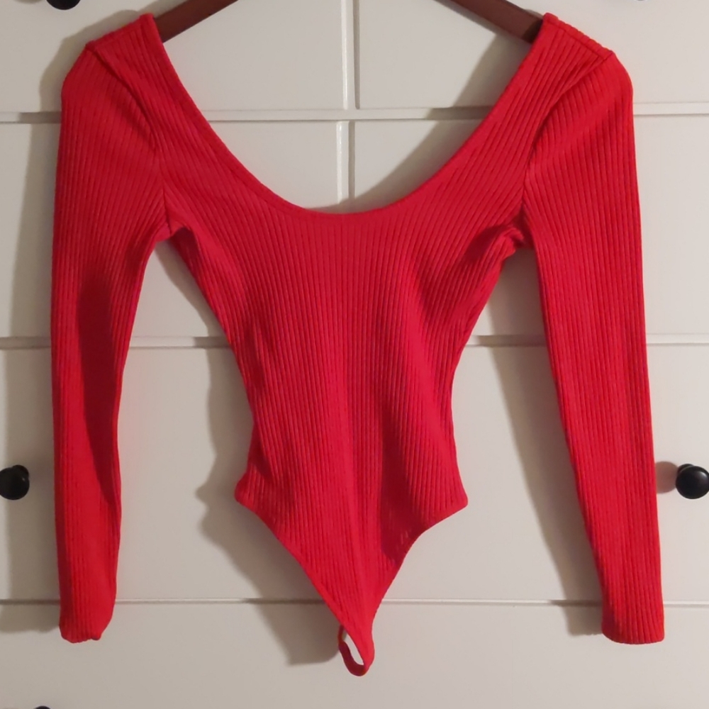 Aritzia Wilfred Free Red Bodysuit